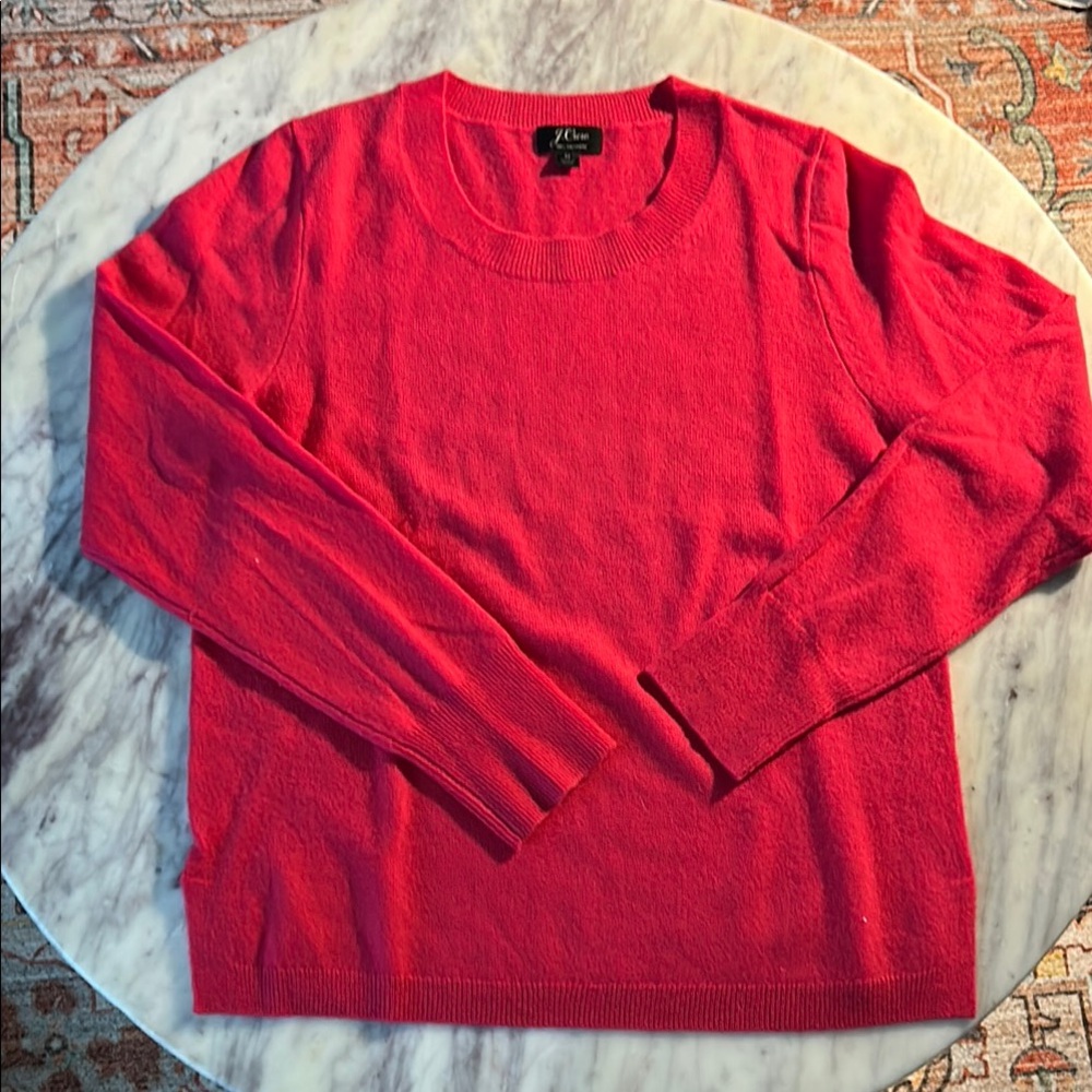 J. Crew Vibrant Red Cashmere crewneck